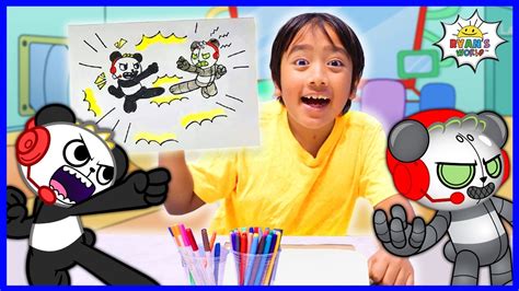Learn How To Draw Combo Panda Vs Robo Panda Youtube