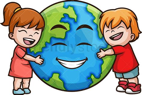 Earth Day Kids Cartoon Vector Clipart Friendlystock