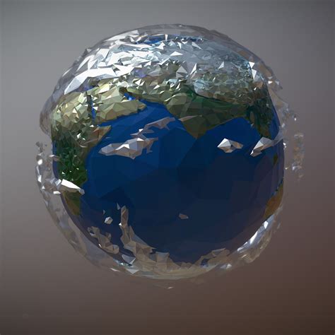 Animated Low Polygon Art Planet Earth 3d Model Buy Animated Low
