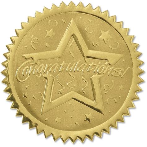 Congratulations Embossed Gold Foil Seals Gold Foil Stationery