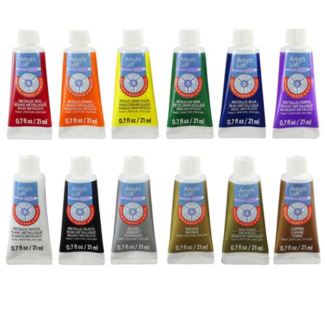 Purchase The Metallic Acrylic Paint 12 Colour Set By Artists Loft At