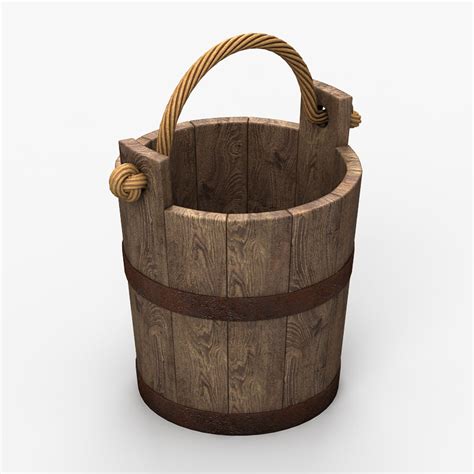 Old Wooden Bucket 3ds
