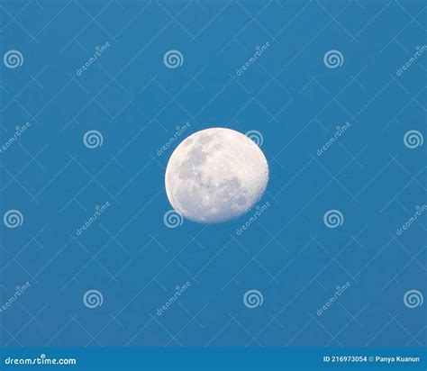 Half Moon During Daylight Stock Photo Image Of Moonlight 216973054