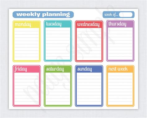 6 Best Printable Weekly Planner Schedule
