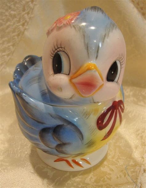 Vintage collectible figurine by lefton china. Geo Z Lefton Vintage Blue Bird Bluebird Covered Sugar #290 ...
