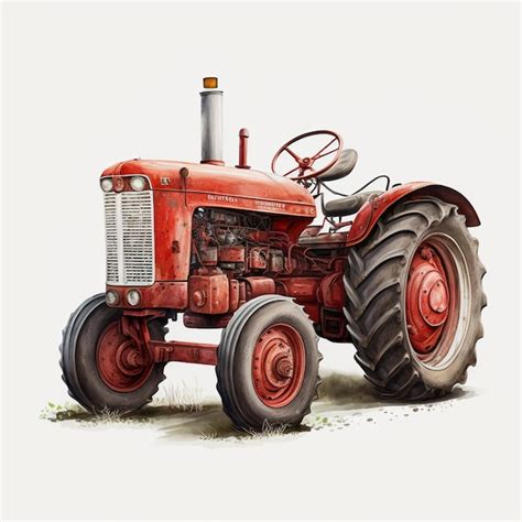 Premium Ai Image A Drawing Of A Red Tractor With The Word Tractor
