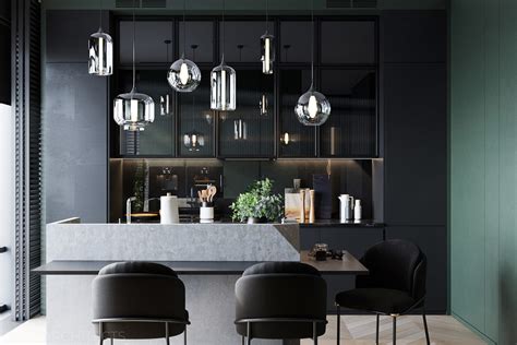 Dark Green And Handsome Home Interiors