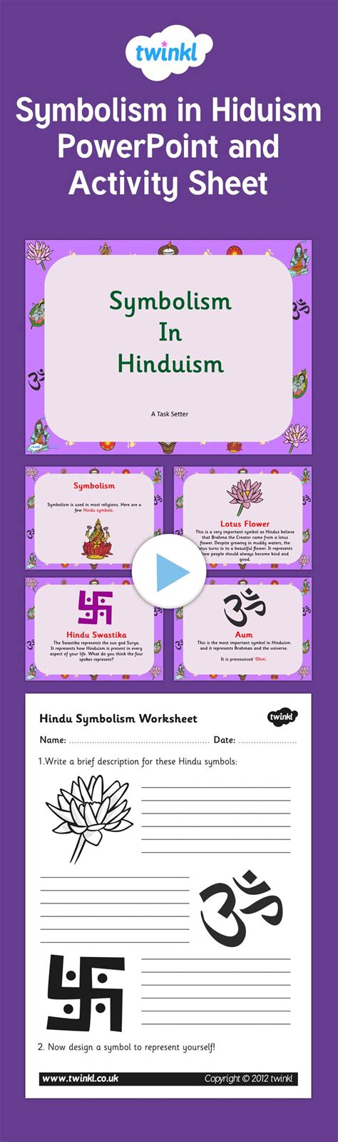 Symbolism In Hinduism Powerpoint And Activity Sheet Pack This