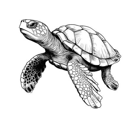 Premium Vector Hand Drawn Turtle Vector Illustration