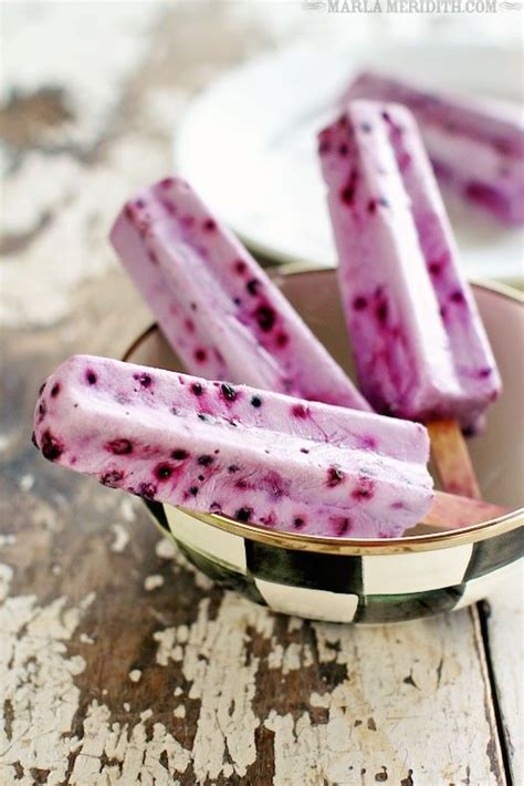 Blueberry Sour Cream Popsicles Marla Meridith Healthy Popsicle
