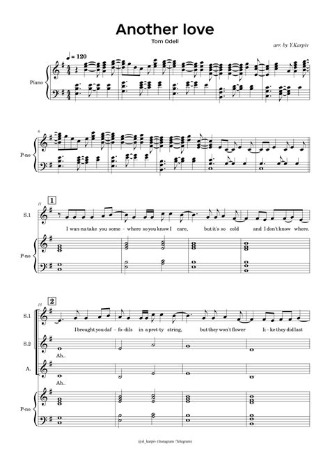 Tom Odell Another Love Sheet Music Tom Odell Piano And Vocal