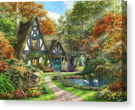 The Autumn Cottage Canvas Print Canvas Art By Dominic Davison