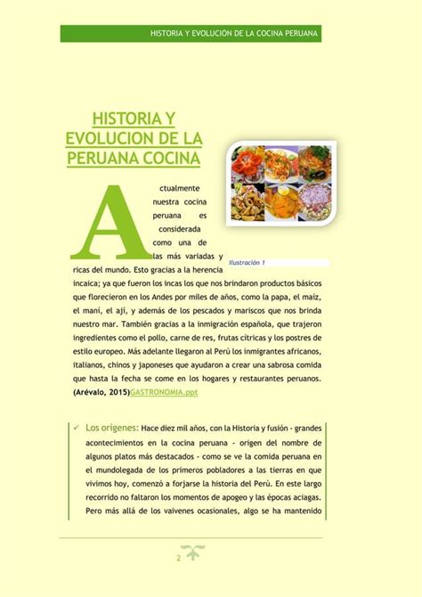 Historia Y Evolucion De La Cocina Peruana Pdf