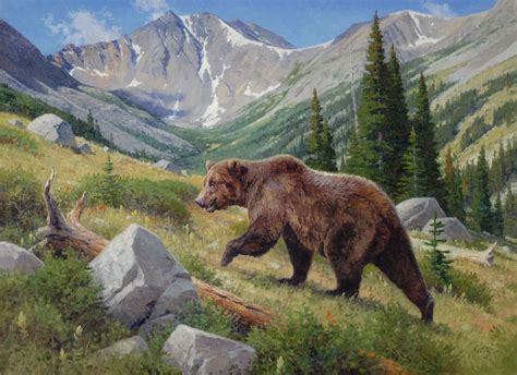 Grizzly Bear Painting By Ralph Oberg Bear Paintings Bear Art Animal