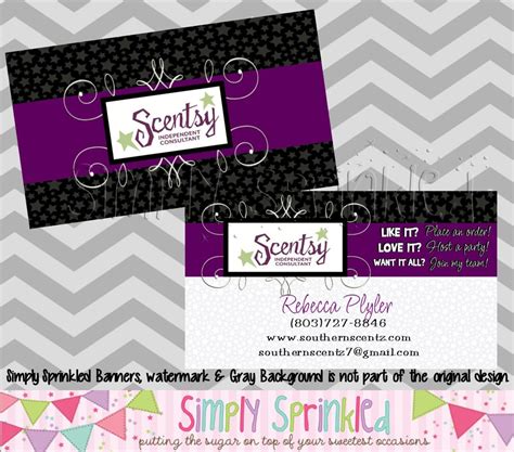 Night sky warmer and vanilla blackberry fragrance. Calling Card Business: Scentsy Business Cards Vistaprint