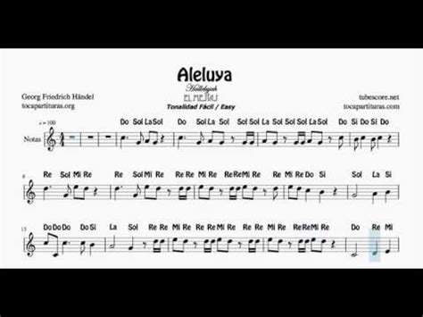 Aleluya De Handel Partitura Con Notas En Do Para Flautas Violines Oboe