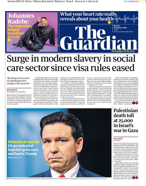 Guardian Front Page Nd Of January Tomorrow S Papers Today