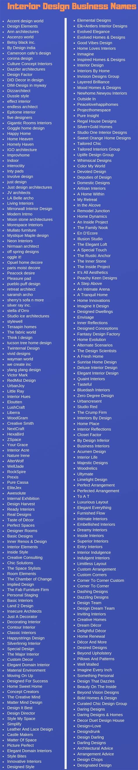 370 Interior Design Business Names Ideas And Suggestions