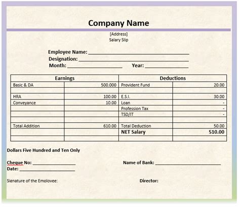 Salary Slip Template 2 Word Templates For Free Download
