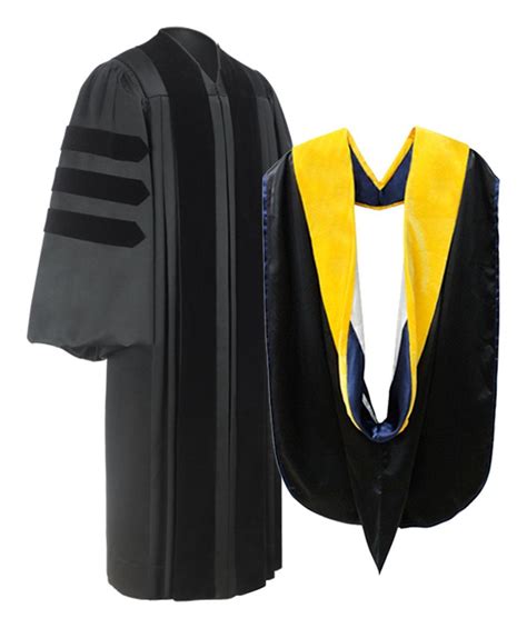 Deluxe Doctoral Graduation Gown And Hood Package Academic Hoods