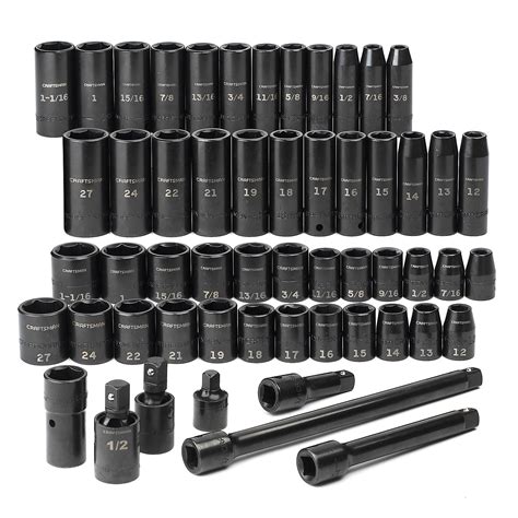 Craftsman 55 Pc 12 In Drive Dual Mark Impact Socket Set Shop Your