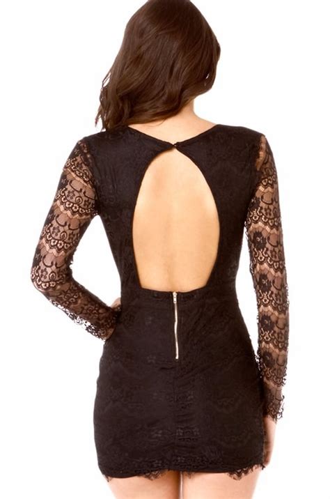 Sexy Vestido Encaje Negro Amplio Escote Espalda Descubierta 45000 En Mercado Libre