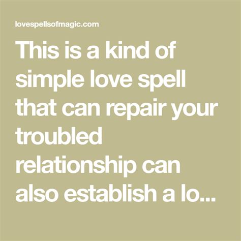This Is A Kind Of Simple Love Spell That Can Repair Your Troubled