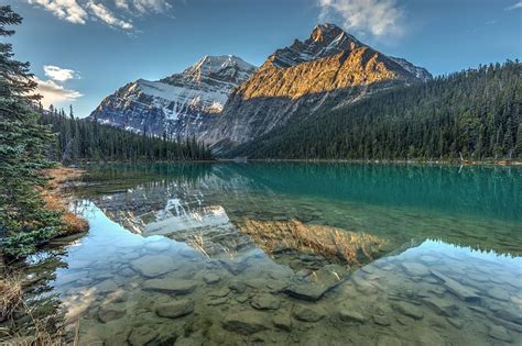 Reflection Of Mount Edith Cavell At Sunrise In Jasper National Park