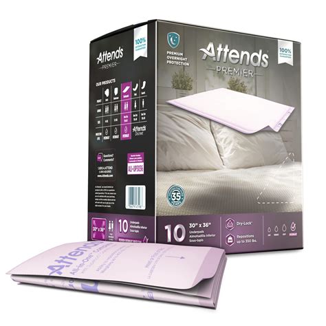 Attends Premier Overnight Protection Disposable Underpad Heavy Absorbency