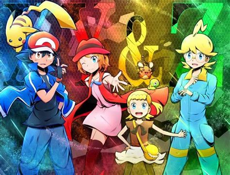 Ash And Serena With Pikachu And Their Kalos Friends