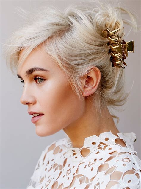 Hair clips trend has been a popular trend of 2019 spring/summer. Geo Cutout Claw | French twist hair, Clip hairstyles ...