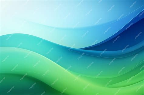 Premium Ai Image Abstract Blue And Green Waves With A Blue Background