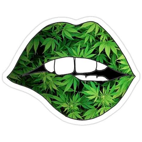 Weed Lips Stickers By Hgl1 Redbubble