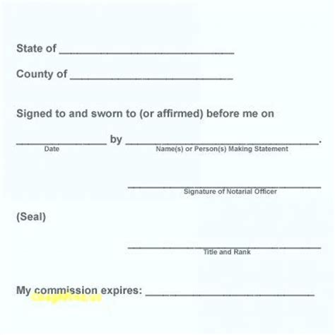 Notary Form Template Printable
