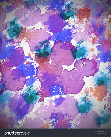 Abstract Watercolor Background Floral Pattern Stock Photo 43700098