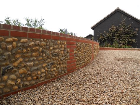 Brick And Flint Retaining Wall