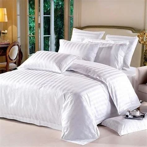 Plain Double Home White Satin Bed Sheet Size 39 X 80 2 Pillow