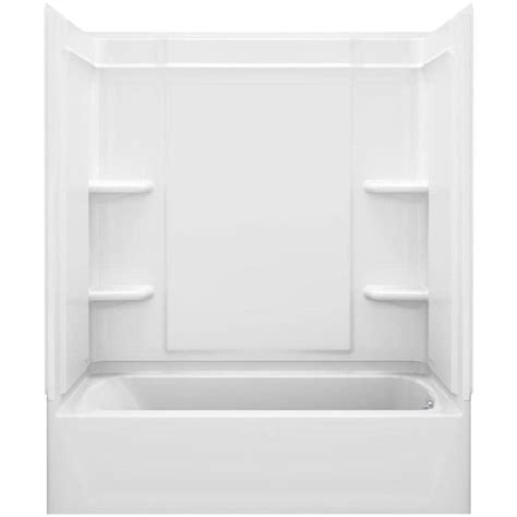 Vikrell right hand drain tub and shower in white. Sterling Ensemble White 4-Piece Bathtub Shower Kit (Common ...