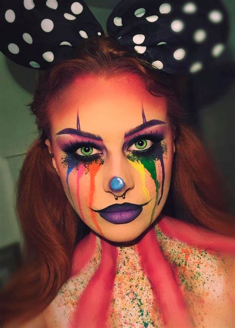 Wow Spooky Clown Halloween Makeup Look With Crying Rainbow Tears