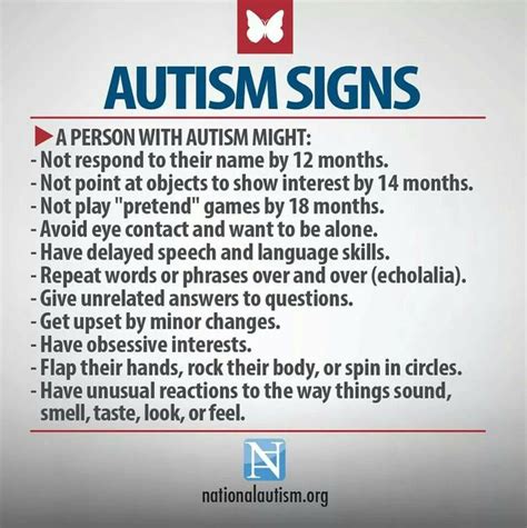 Autism Signs Autism Spectrum Disorders Pinterest