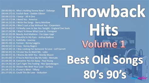 Throwback Hits Best Old Songs 80 S 90 S Volume 1 YouTube