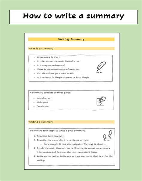 How To Write A Summary Steps Useful Phrases Checklist The Words