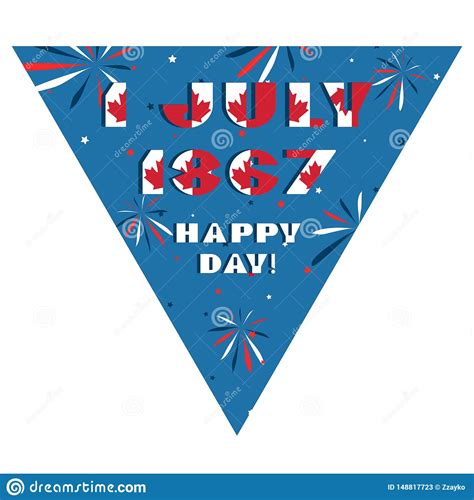 Happy Canada Day Card Pattern With National Flag Red And White Color Modern Typography For