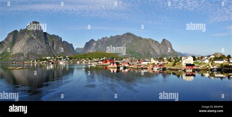 Panoramic View Over The Fishing Village Reine Moskenes Lofoten