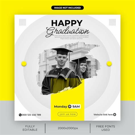 Premium Psd Happy Graduation Square Social Media Post Template
