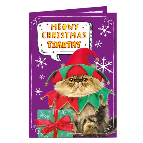 Buy Personalised Christmas Card Meowy Christmas For Gbp 179 Card Factory Uk