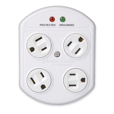 360 Electrical 4 Outlet Rotating Plug In Adapter With Surge Protector