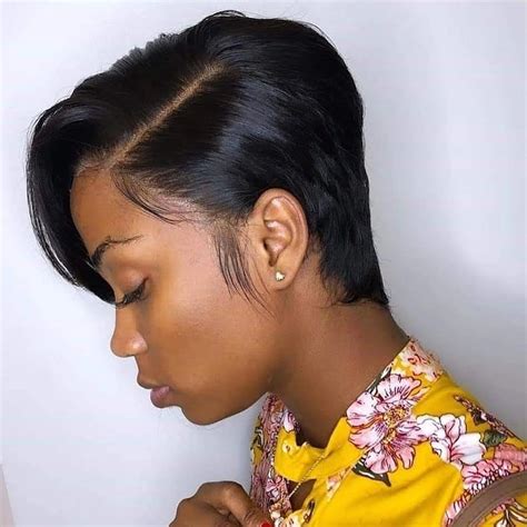 Short Lace Front Wigs Pixie Cut Wig Straight Brazilian Remy Etsy