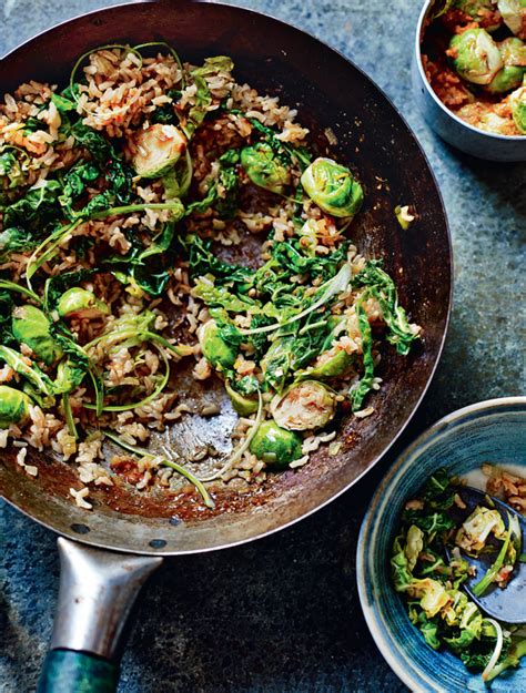 Korean Brown Rice And Brussels Sprouts The Happy Foodie