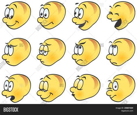 Smilies Icons Funny Facial Expressions Happy Angry Sad Laughing